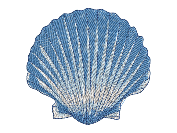 Blue Seashell Embroidery
