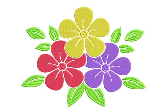 Bright Flowers Machine Embroidery Design