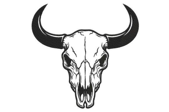 Bull Skull Embroidery Design