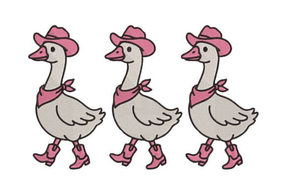 Cowgirl Goose Embroidery Design