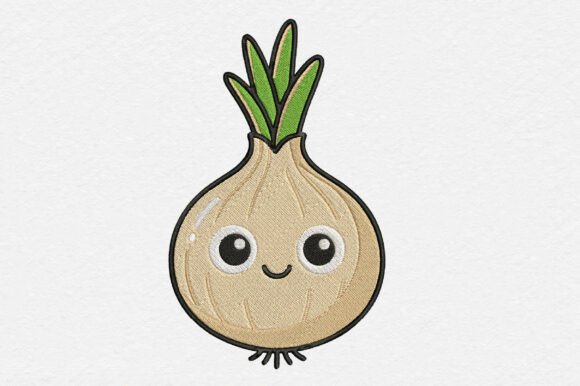 Cute Onion Embroidery Design