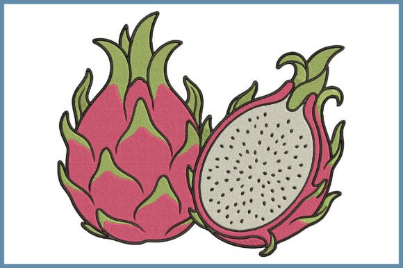 Dragon Fruit Embroidery Design