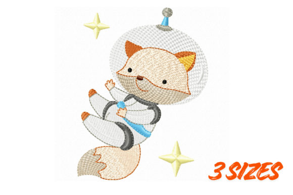 Fox Astronaut Embroidery Design File