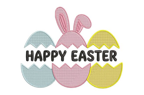 Happy Easter Embroidery Design