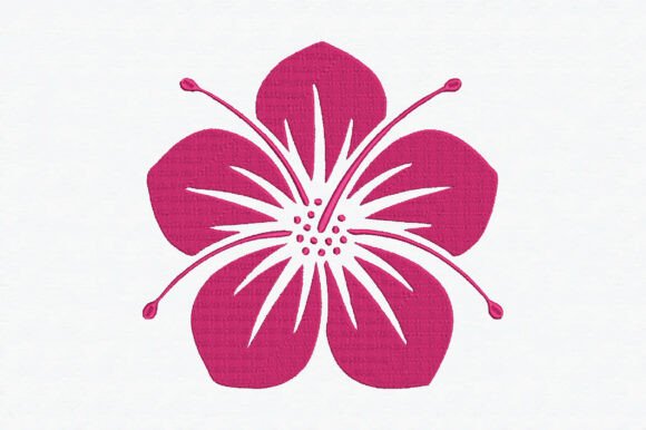 Hibiscus Hawaii Flower Embroidery Design