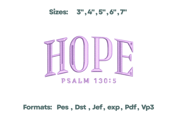 Hope Psalm 130 5 Bible Embroidery