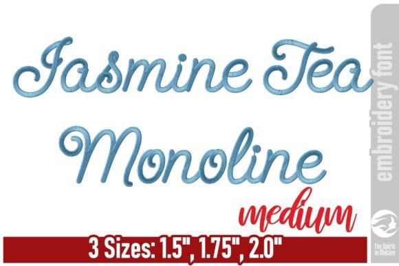 Jasmine Tea Monoline Embroidery Font - M