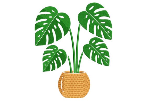 Monstera Plant Embroidery Design