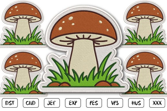 Mushroom Patch Embroidery Design