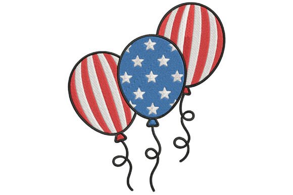 Patriotic Balloon Embroidery Design
