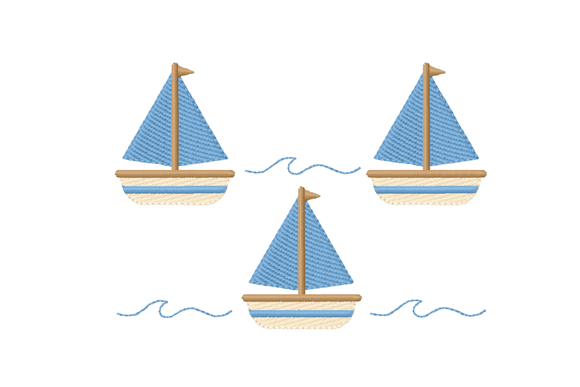 Sailboat Embroidery Design Set – Nautica