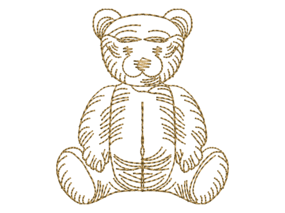 Single Line Teddy Bear Embroidery
