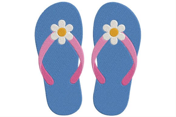 Summer Flip Flop Embroidery Design