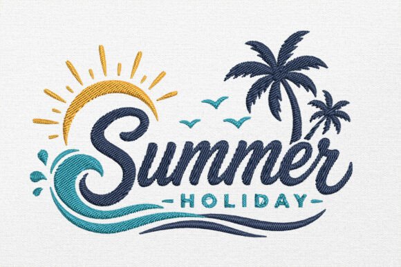 Summer Holiday Embroidery Design
